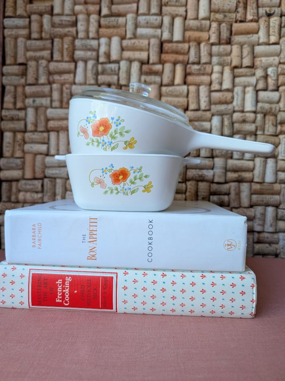 1980s CorningWare Wildflower Pattern P43 B & P 82 B with Lid